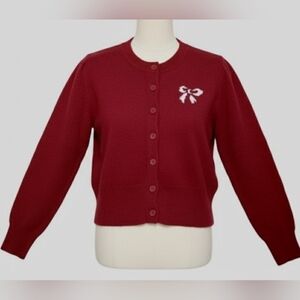 Princess Polly With a Bow Red Cardigan Size XS / S